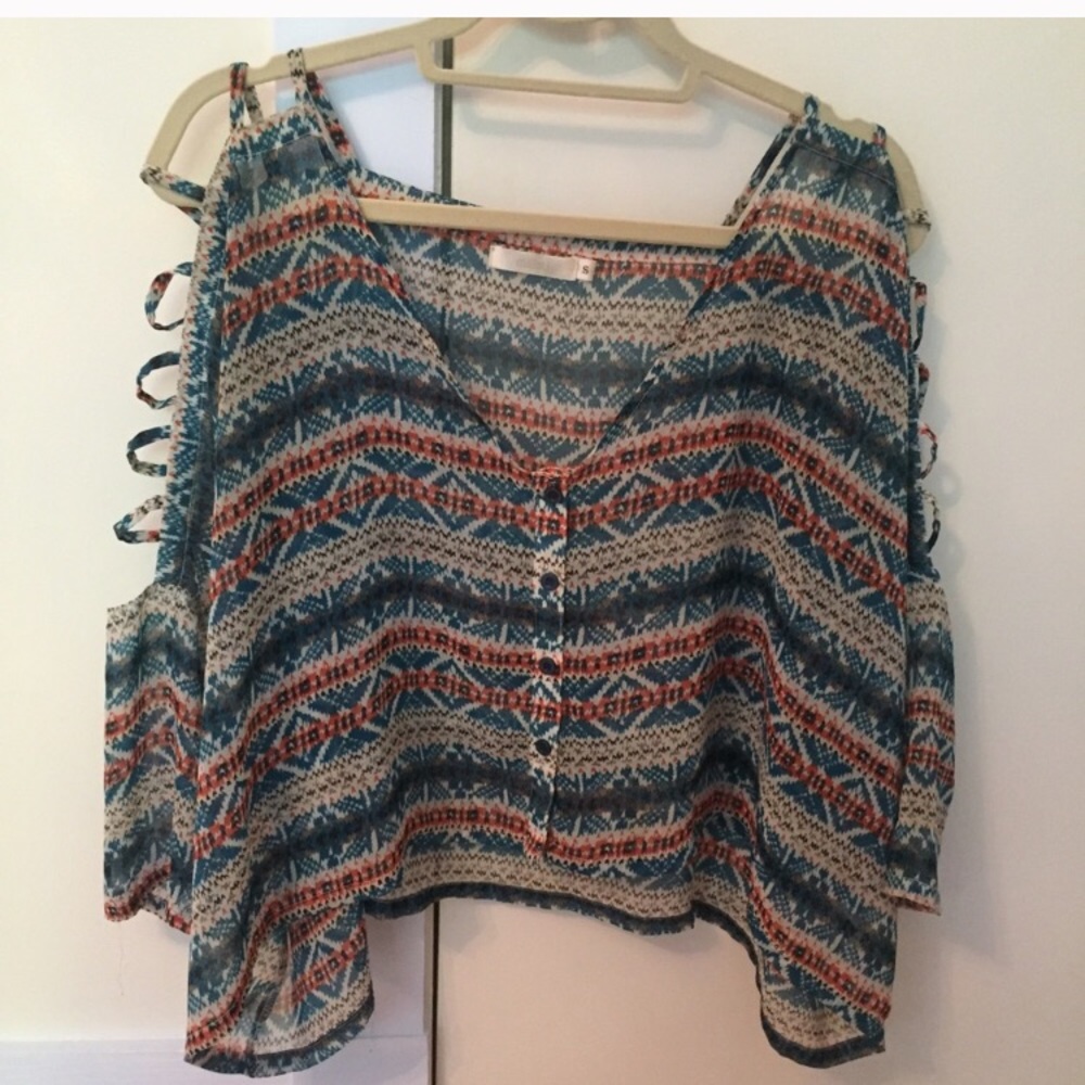 LF blue pattern top